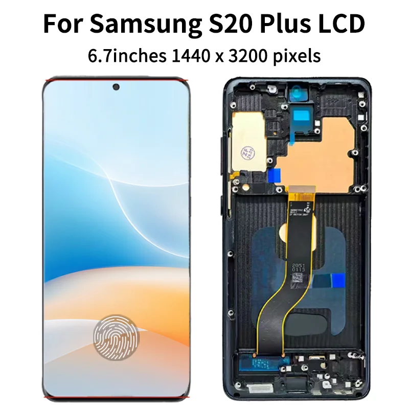 AMOLED For Samsung S20 Plus G985F LCD Display Touch Screen Digitizer For Samsumg S20+ G986B LCD with Frame Replacement