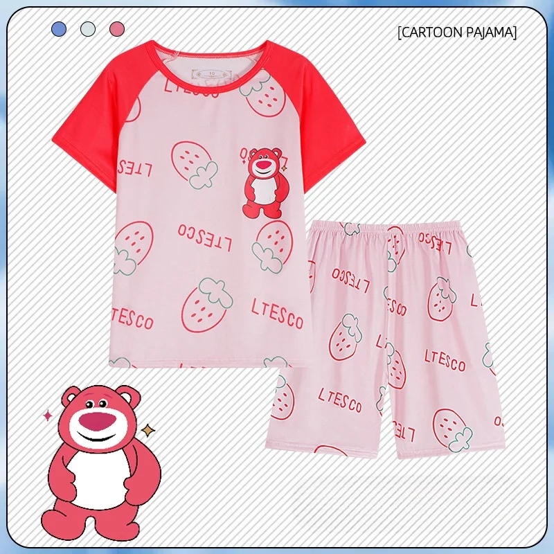 New Summer Children's Clothing Home Wear Set Pajamas Loose Fitting Air-conditioned Clothing Underwear Set