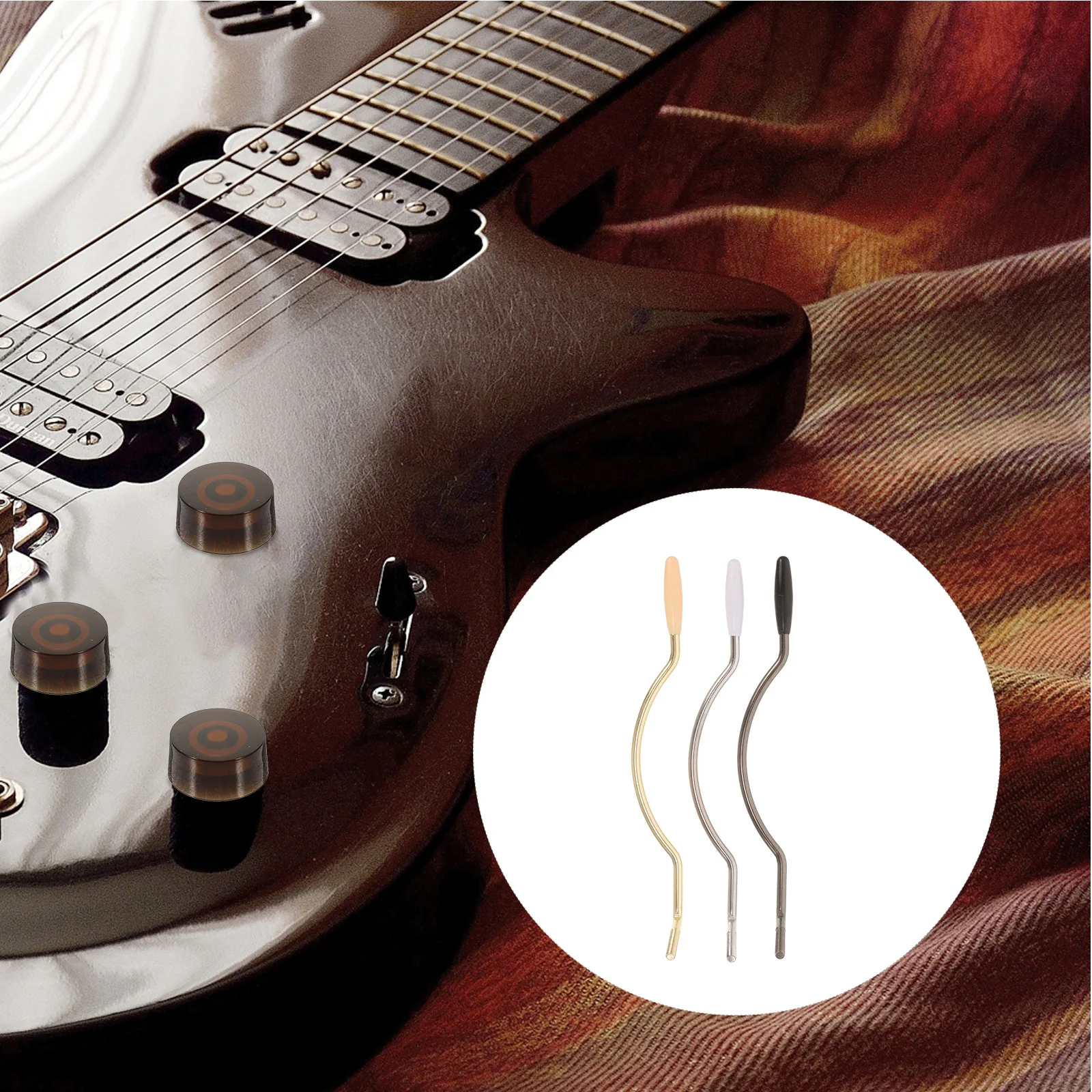 

3Pcs Electric Guitar Tremolo Bar Whammy Pedal Vibrato Arm Metal Thread Guitar Accessory Whammy Bar Tremolo Arm