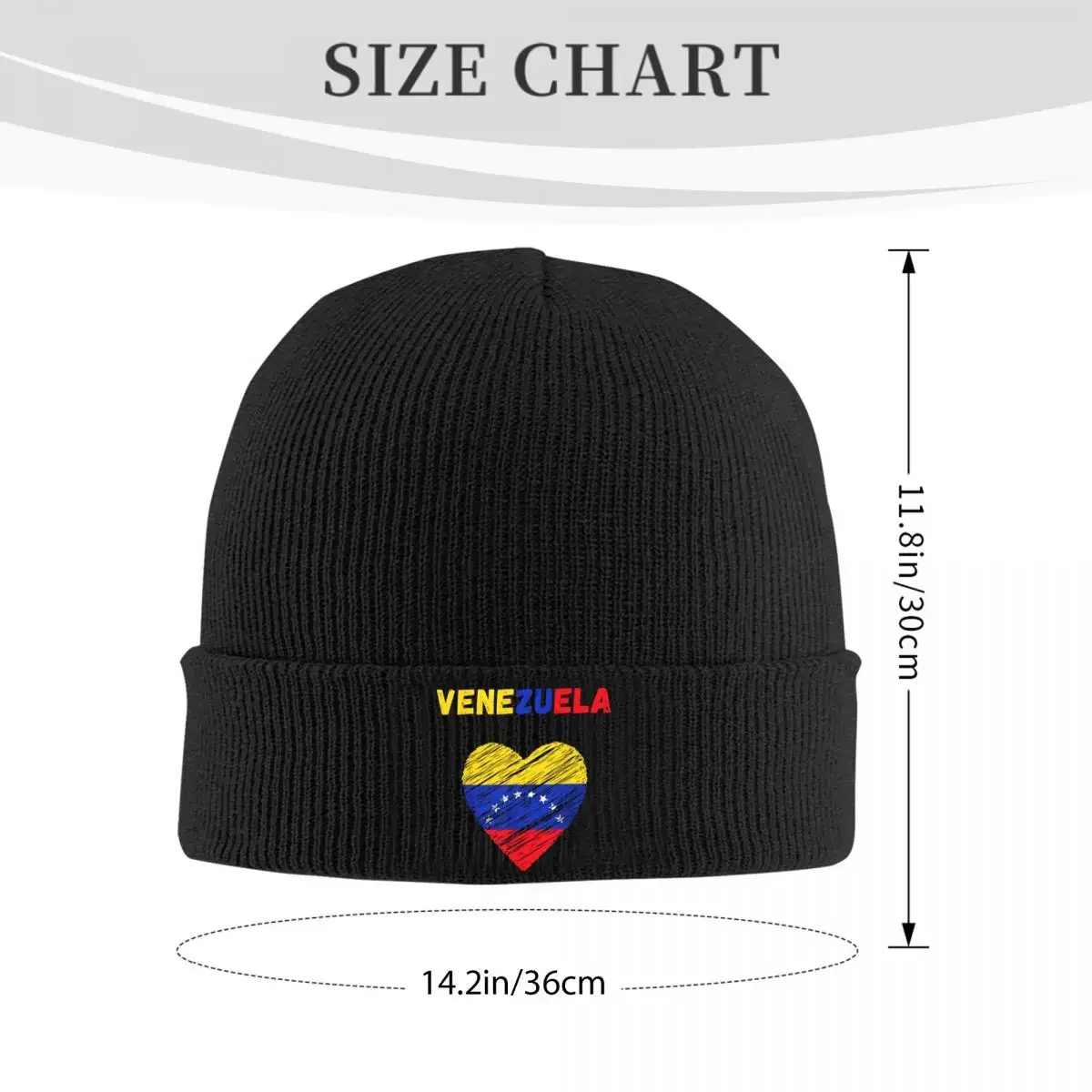 Venezuela Flag Holiday Venezuela Heart Venezuelan Flag Bonnet Hats Beanie Hats Printed Knitted Hat image 5