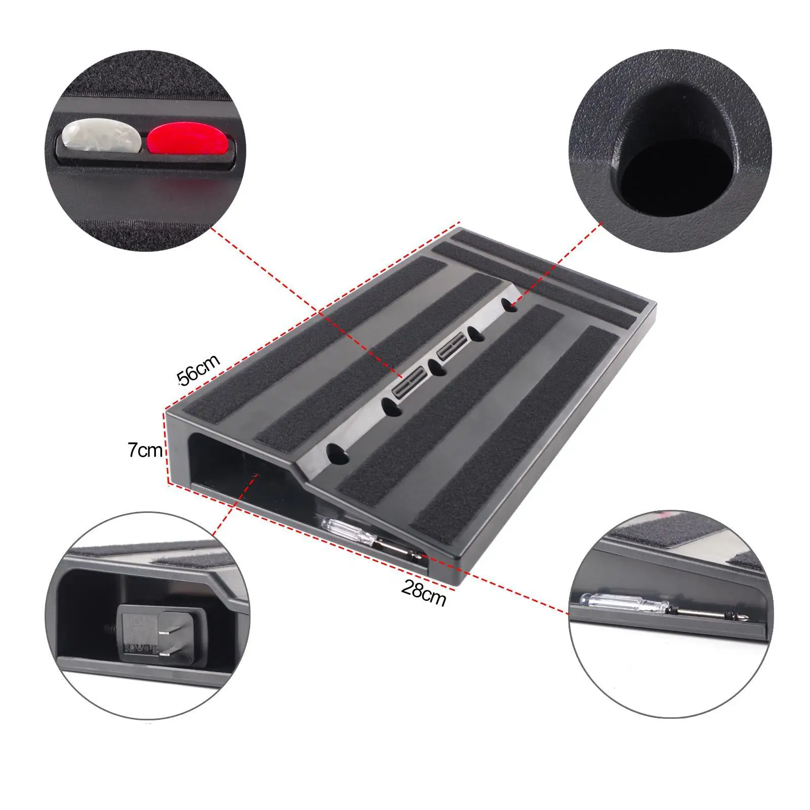 

Guitar Effect Pedal Board,Bass Pedalboard,Multifunction Lightweight Supplies,Easy to Carry for Bass Musical Instrument Guitar