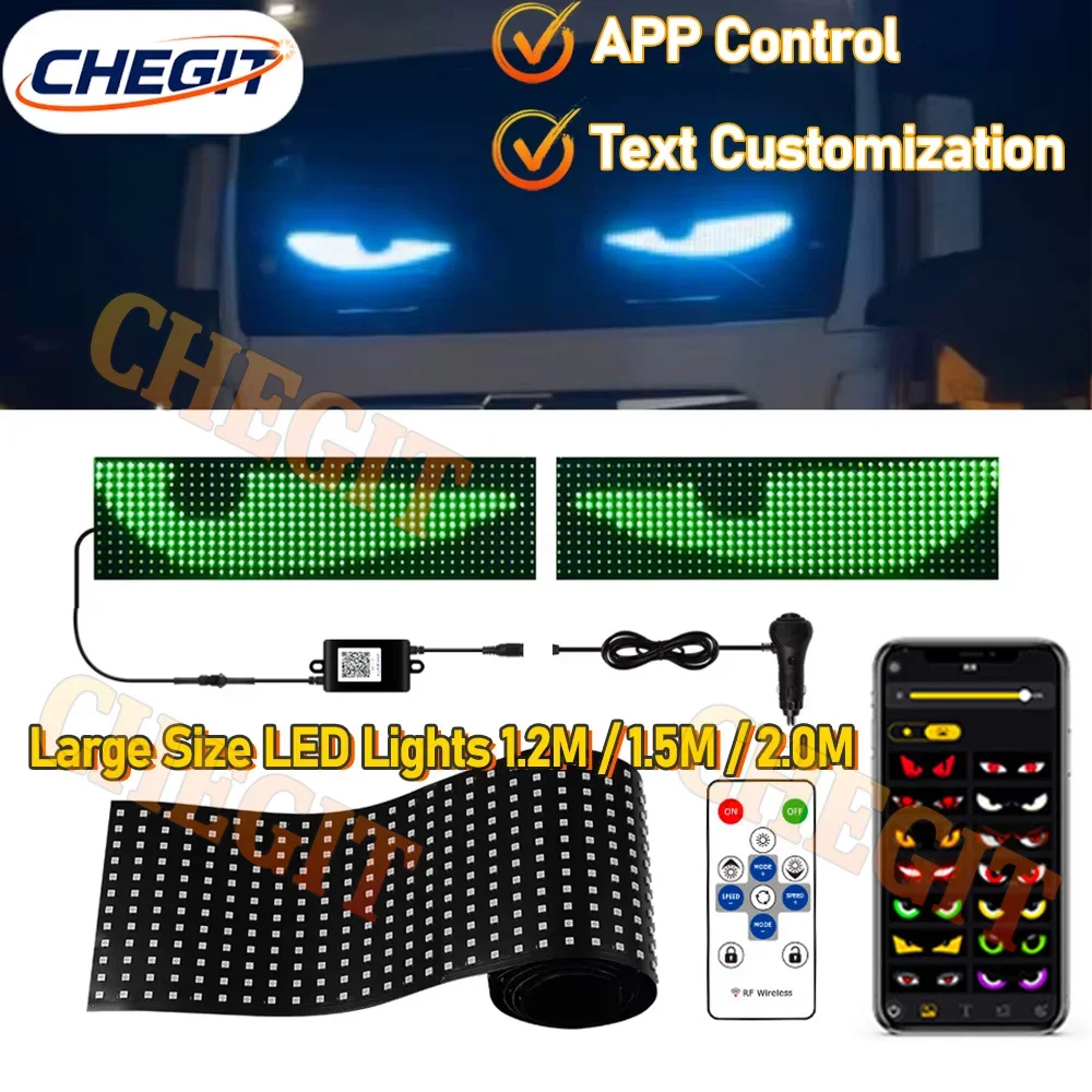 

Дьявольский глаз, лобовое стекло грузовика, управление через приложение, гибкий светодиодный дисплей для анимации глаз, умная прокрутка, глаз сообщений, мягкая светодиодная вывеска