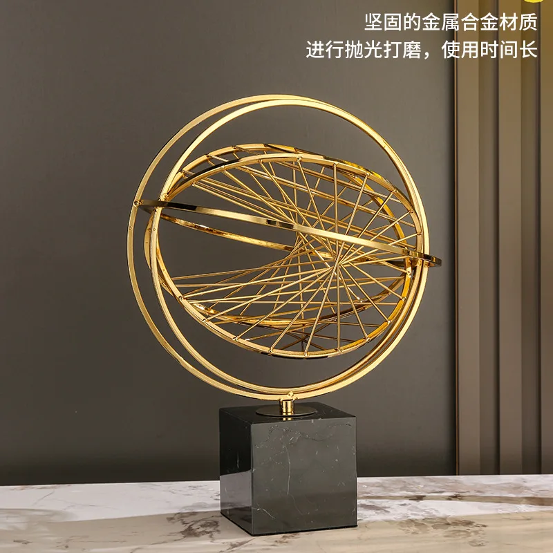 European light luxury globe metal ornament high-end sense creative home living room office decoration crafts