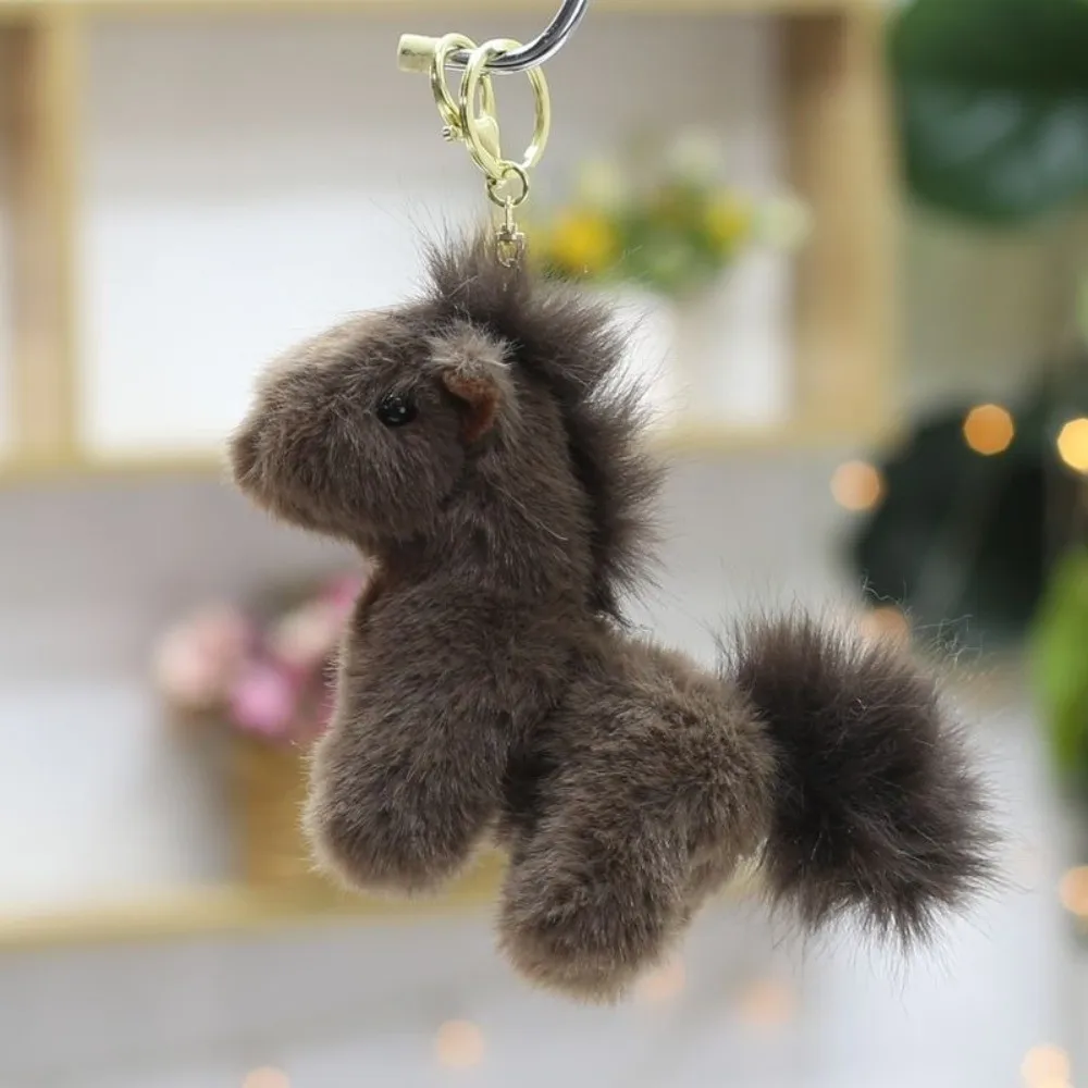 Nuevo llavero de muñeco de peluche de caballo de dibujos animados PP algodón lindo mochila encanto posición de pie animales de peluche bolsa colgante regalos de cumpleaños