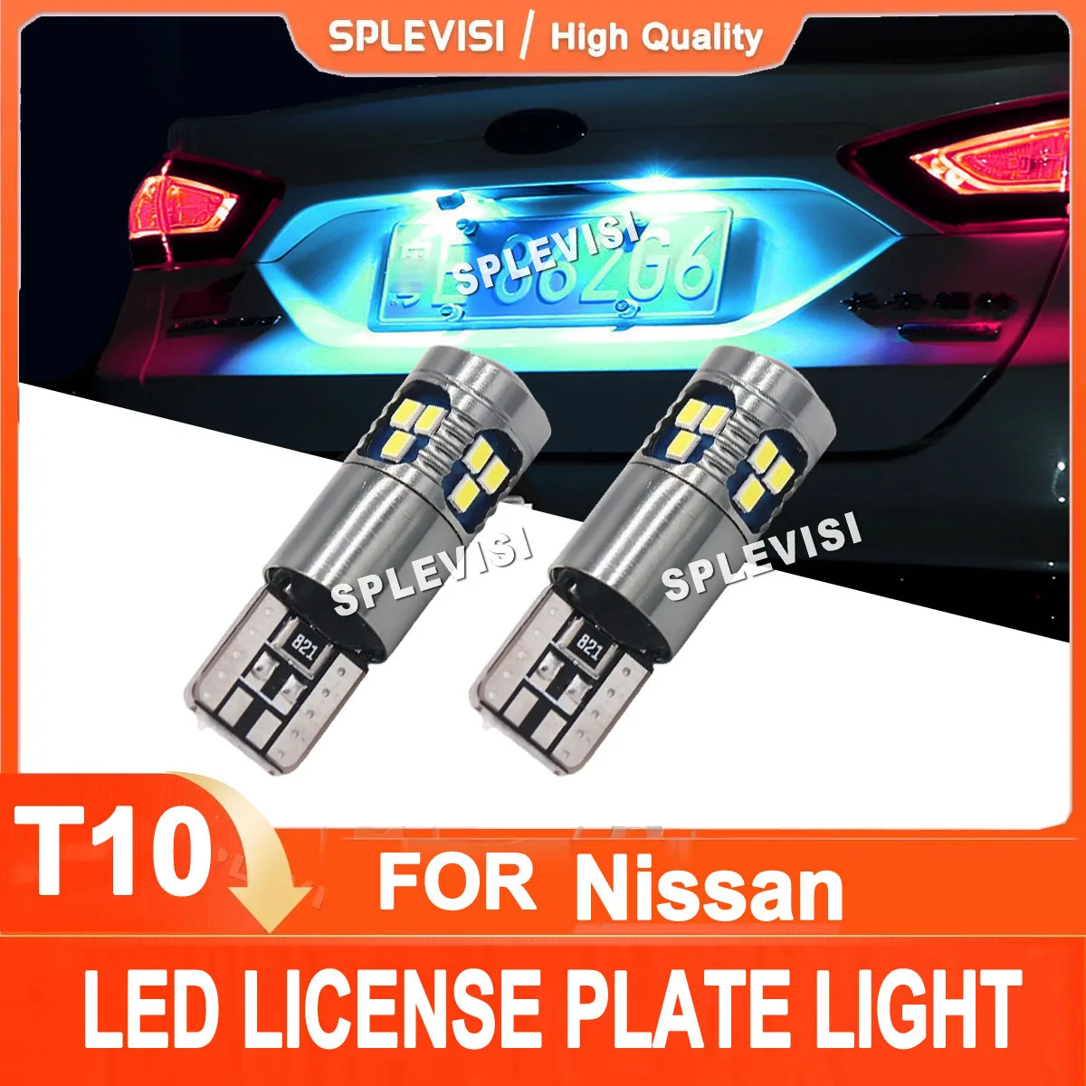 2x T10 LED License Plate Light Bulbs Relace Kit Ice blue yelow green For Nissan Pathfinder Patrol Qashqai Sentra X-Trail Xterra