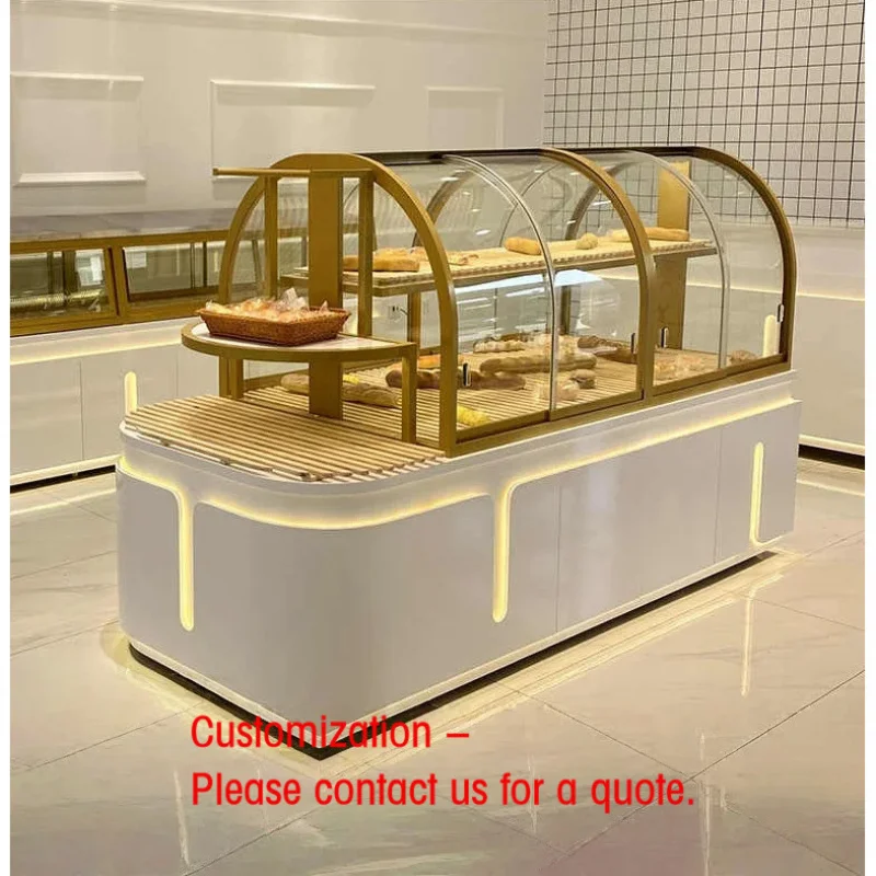 custom.Glass Bakery Display LED Lighting Heavy Duty Customizable Countertop/Floor Stand Superma