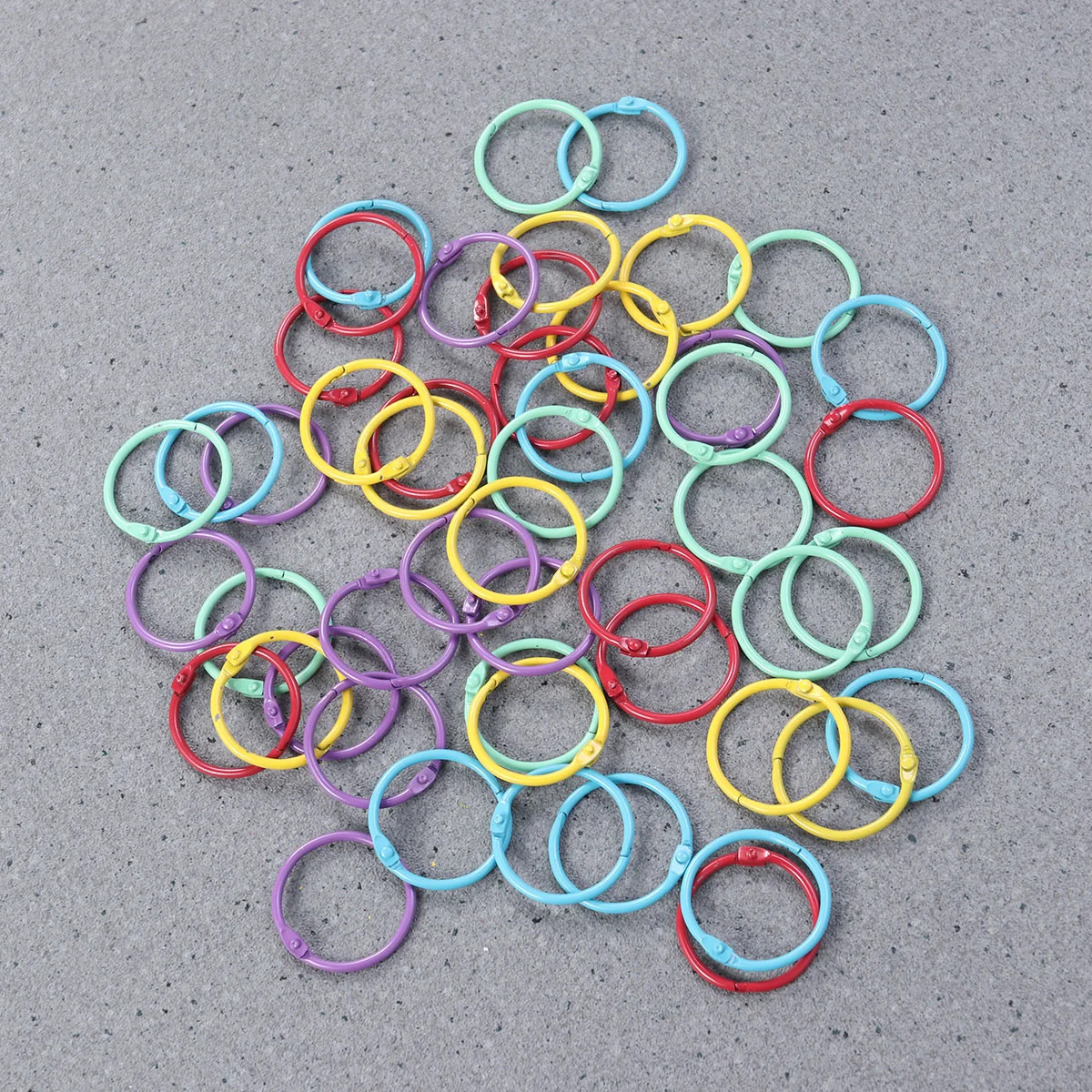 50 Pcs Metal Rings Plastic Hoops Binding Stationery for Notebooks Loose Leaf Spiral Binder Paper Clips Paint Album