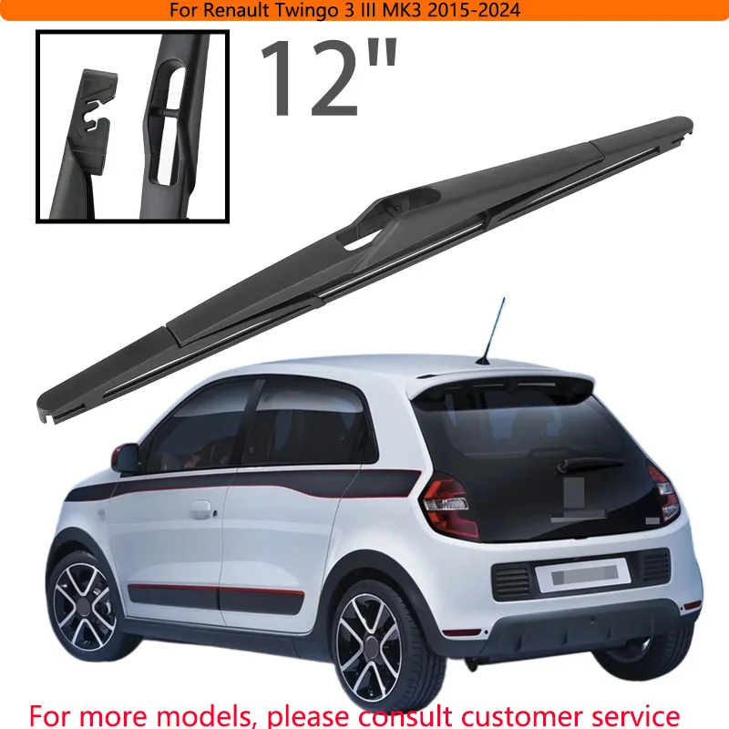 

For Renault Twingo 3 III MK3 2015-2024 Car Accessories 12" Rear Windshield Windscreen Washer Wiper Blade