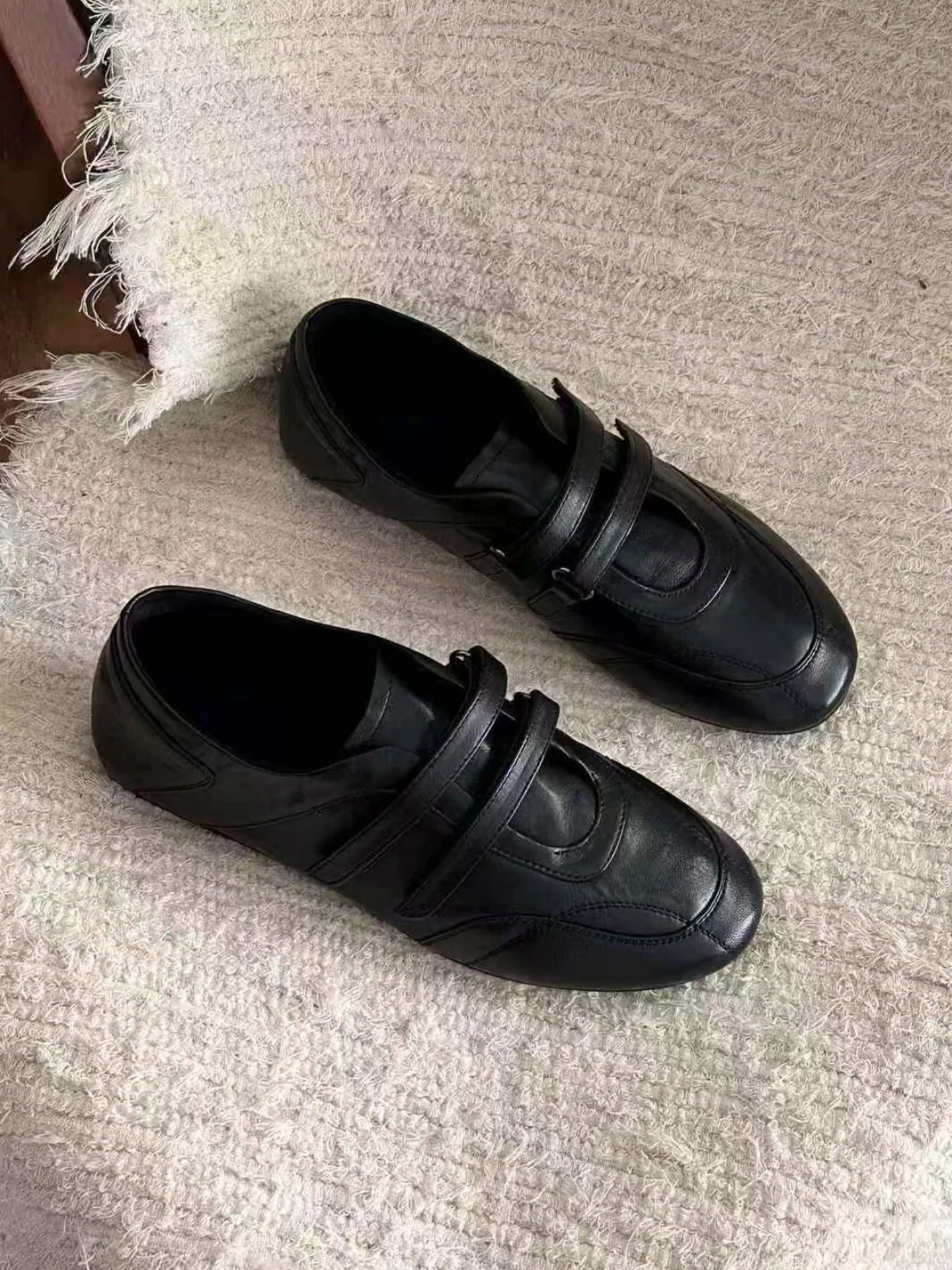 korean-style-flat-bottom-round-toe-ballet-mary-jane-shoes-women's-soft-sole-slip-on-fashionable-casual-loafers-spring-new