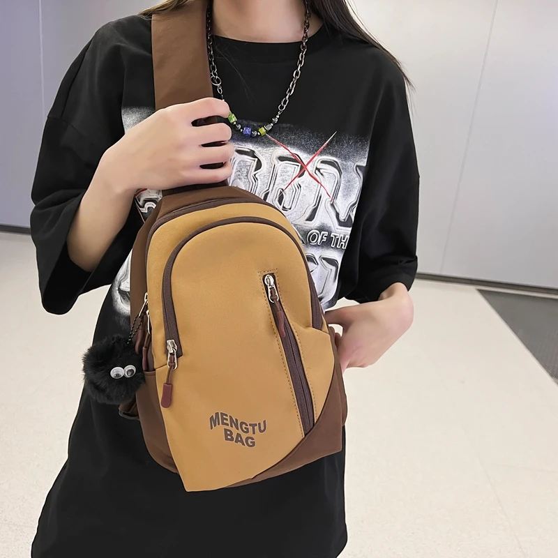 New Japanese Harajuku Backpacks Women Small Travel Bagpack Nylon Contrast Chest Bag High Quality Ladies Backpack Mochila 2023