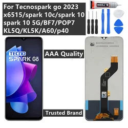 6.6 inch High Quality For Tecno Spark 10C KI5k KI5m LCD Screen With Touch Screen Digitizer Assembly Display Complete Replacement