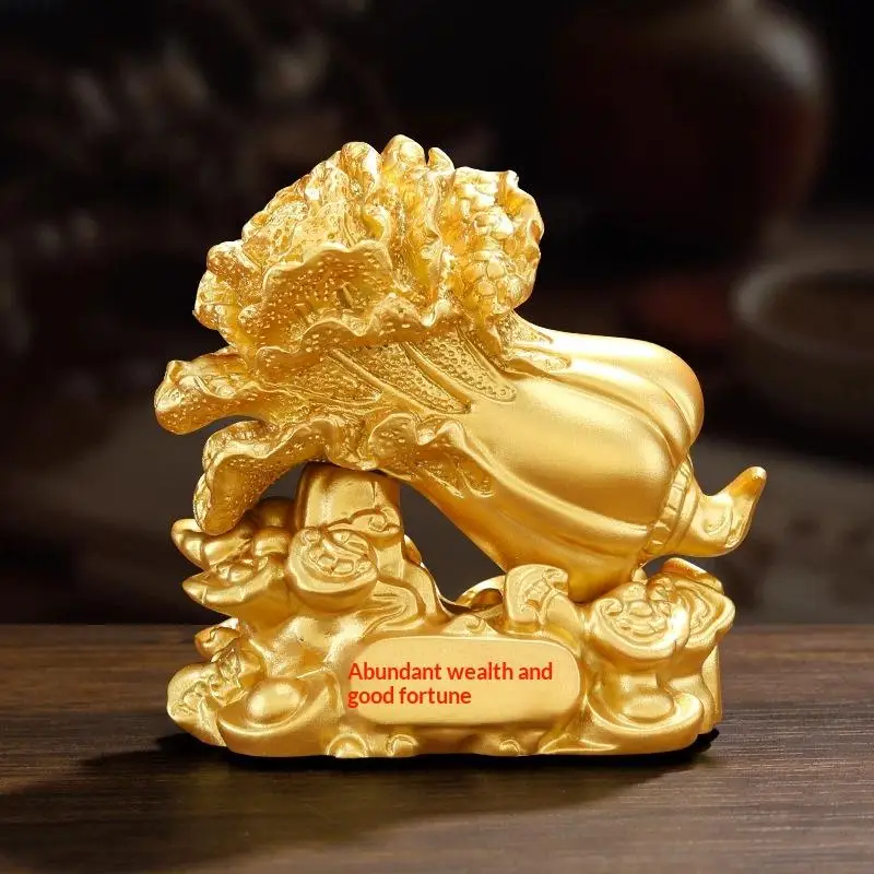 

Статуя чаши удачи 2026, центральная часть фэн-шуй ручной работы для богатства, благоприятный декор для дома и офиса, подарок коллекционеру