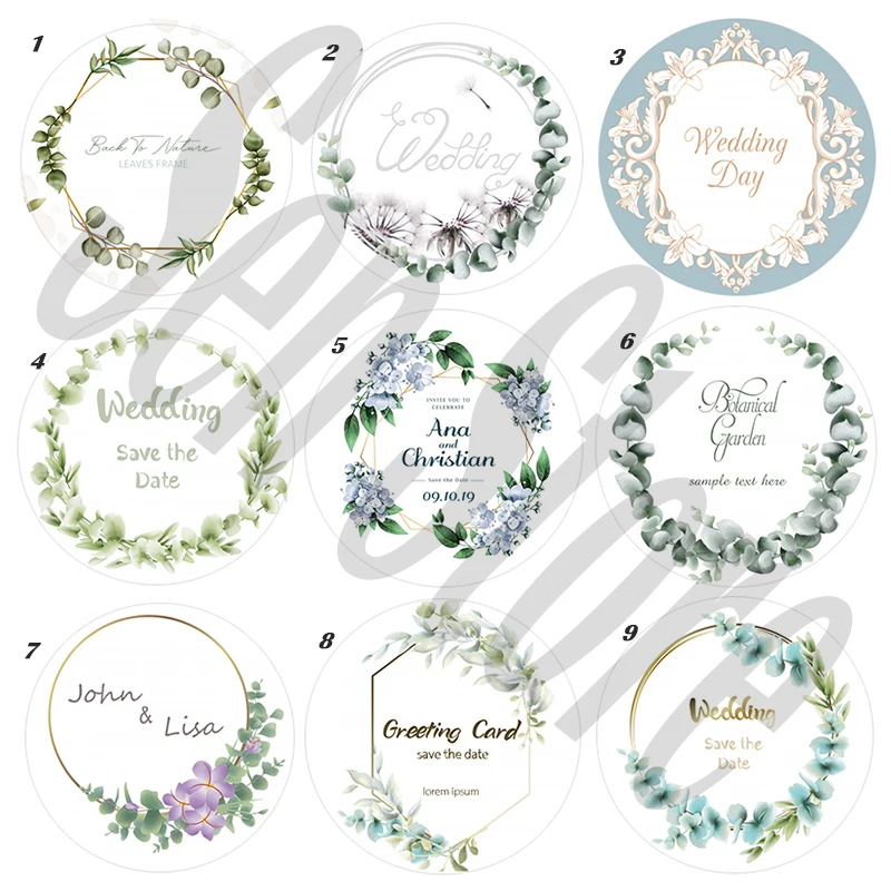 Wedding logo custom round label sticker company name date thank you wedding party gift sticker