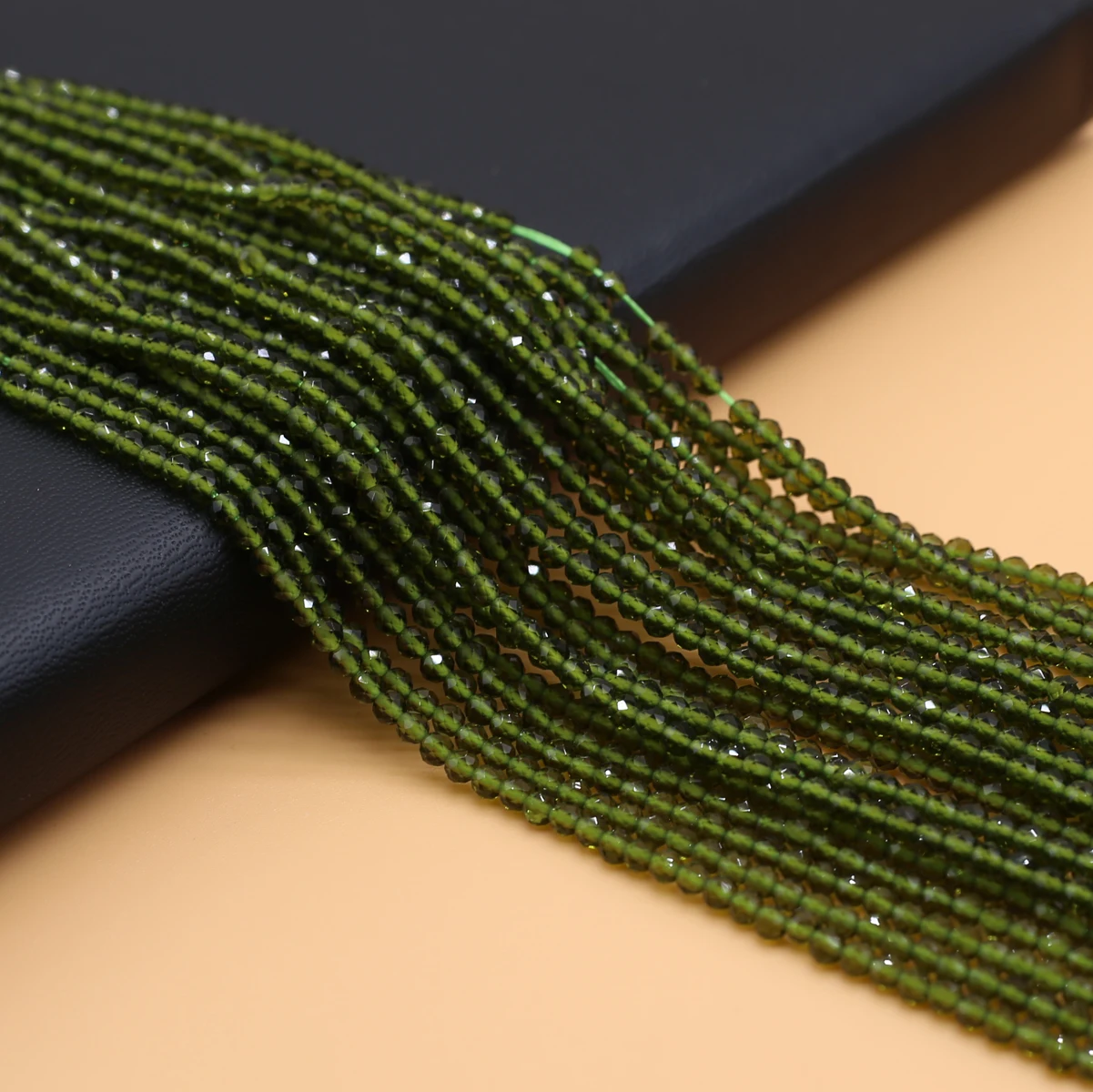 Faceted Stone Beads Section Army Green Spinels Stone Beads for Bracelet Necklace Accessories Jewelry Making Women Gift