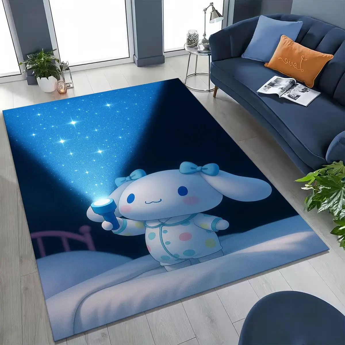 

2026 New Cute Cinnamoroll Pompompurin Sanrio Cartoon Rug for Bedroom Living Room Sofa Home Doormat Decor, Kid Non-slip Floor Mat