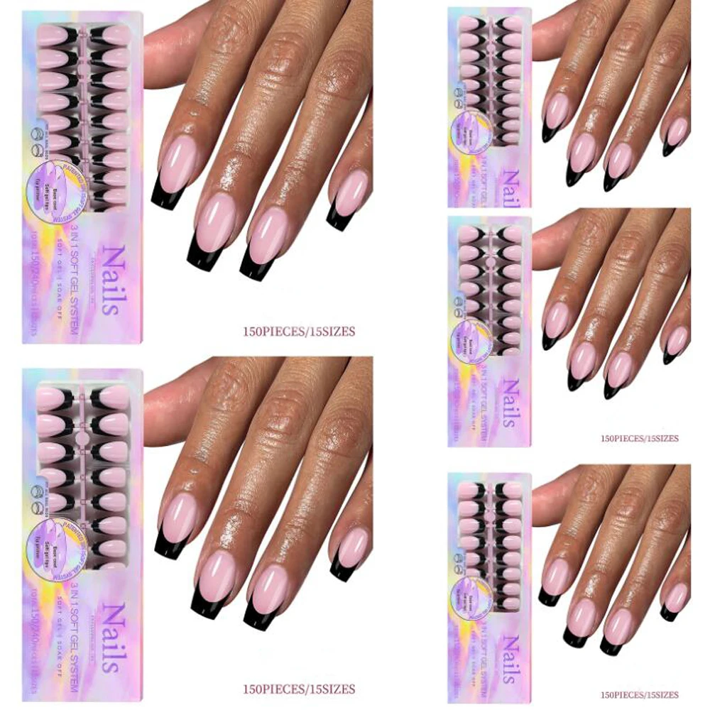 unhas-posticas-destacaveis-wearable-frances-falso-prego-gel-macio-pressione-on-nails-dicas-ferramentas-diy-manicure-extensao-do-prego-150pcs