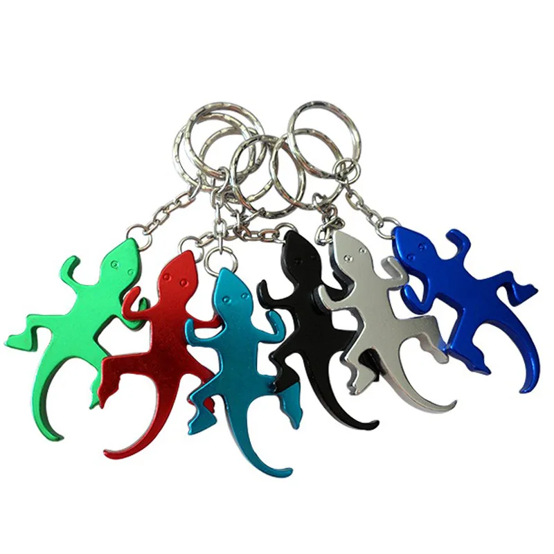 Gecko Bottle Opener Keychain, Aluminum Alloy Beer Opener, Promotion Keyring Gift, 200Pcs