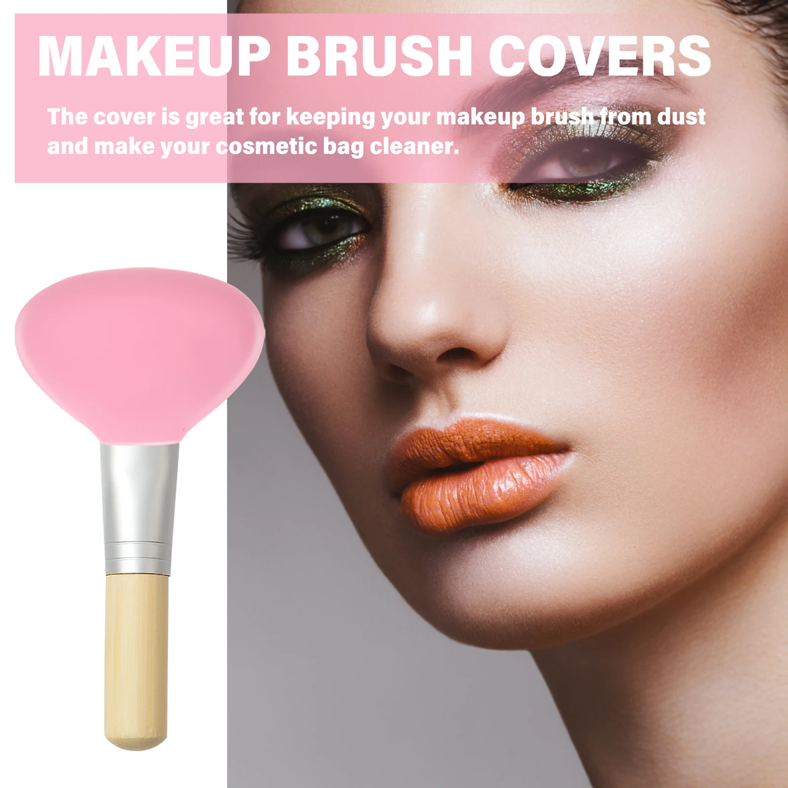 Siliconen make-upborstelbeschermer Cover Blush Poederborstels Stofdichte houder Paars Zacht Geventileerd Gemakkelijk