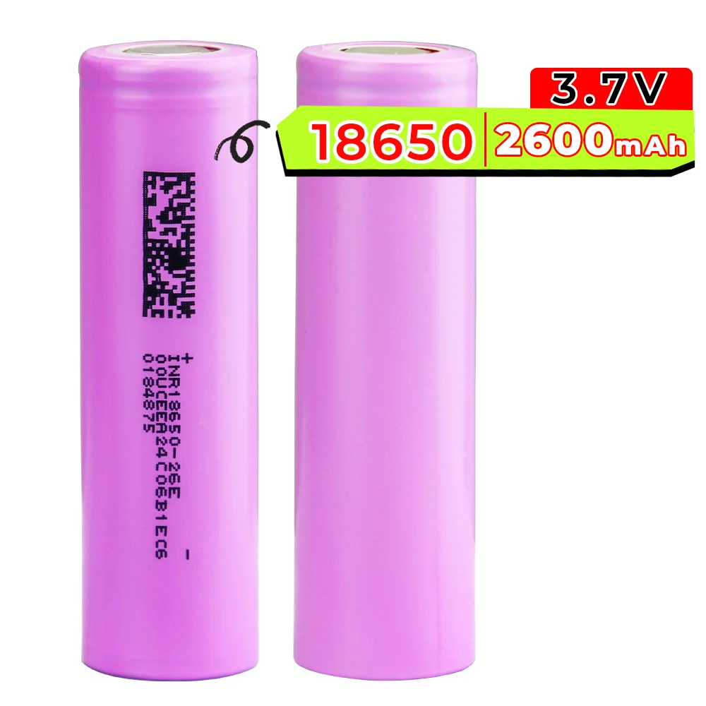 NEW 2600mAh 18650 Rechargeable Lithium Battery Flat Top Batteries for LED Flashlight, Headlamp, Doorbells, Toys, Cameras,etc