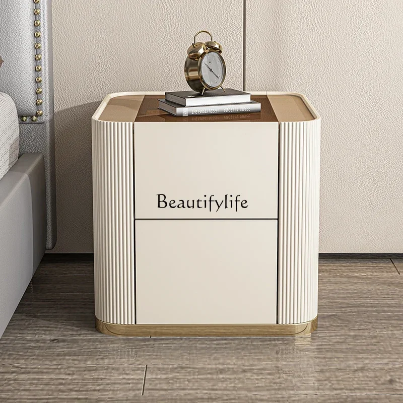 LD6Simple modern bedside table, paint, light luxury storage, minimalist storage, bedside table