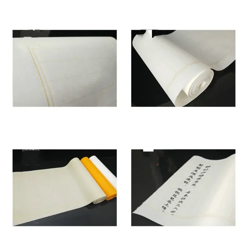 Chinese Rice Paper Half-Ripe Xuan Paper for Small Regular Script Calligraphy Creation 100m Chinese Roll Rice Paper with Grids