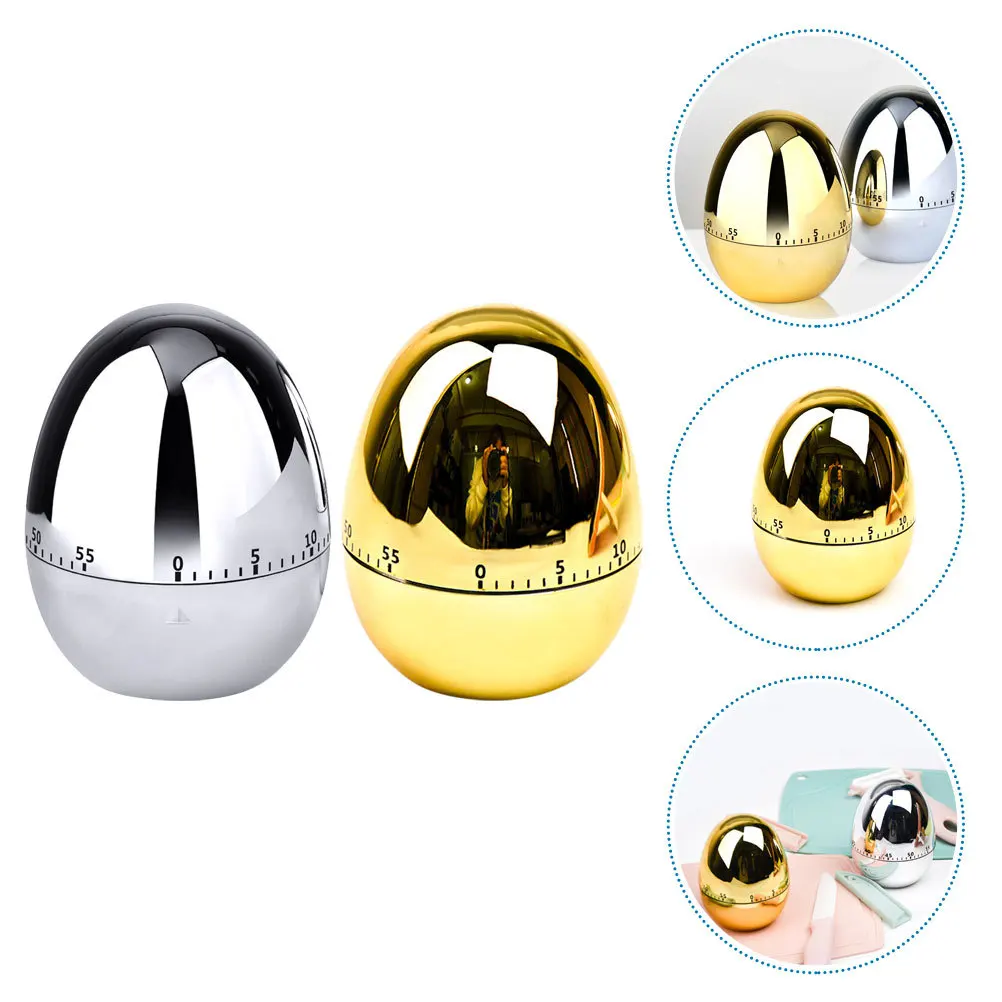

2Pcs Kitchen Timer Cute Manual Mechanical Cooking Timer for Baking Frying Boiling Eggs Home Decor Time Management