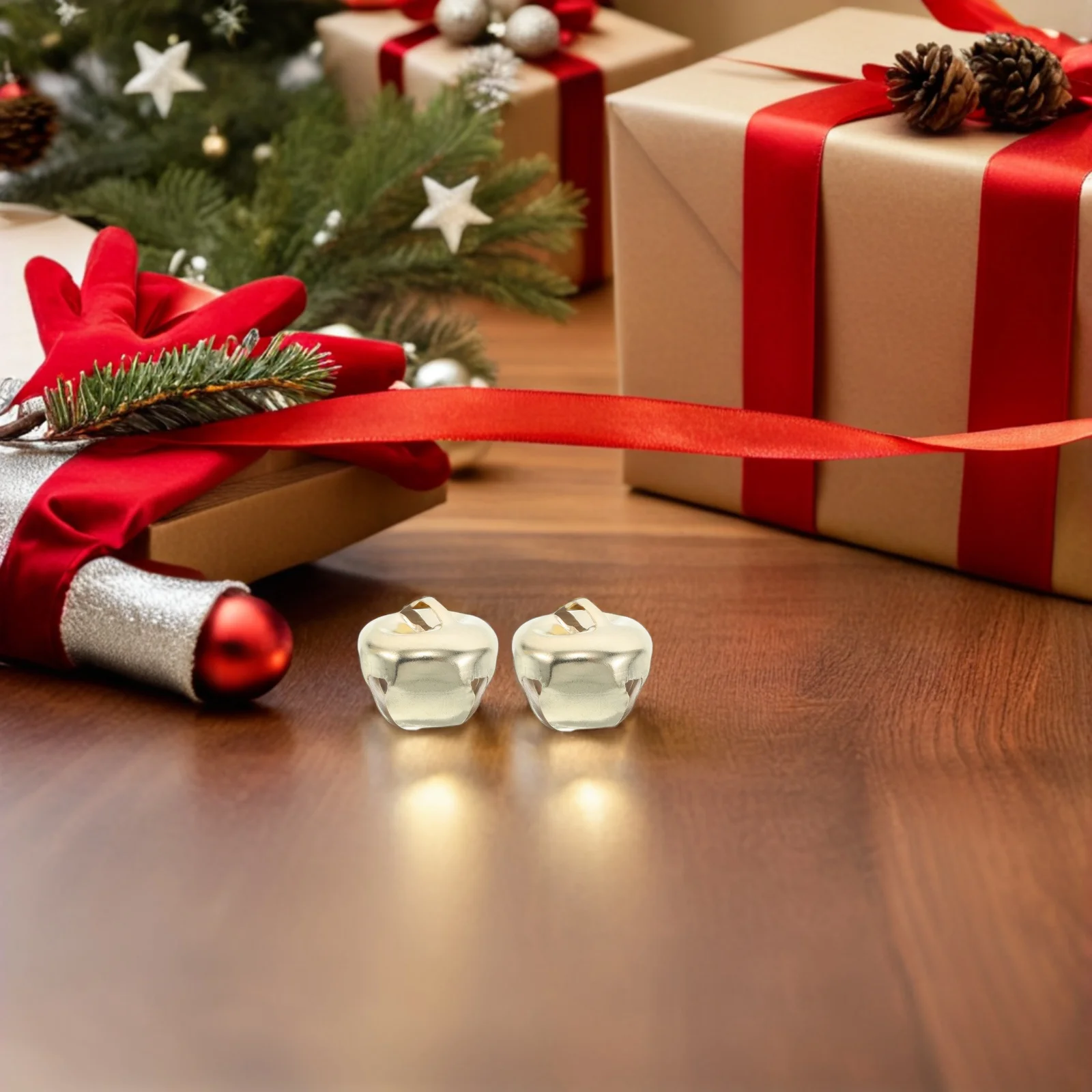 

200Pcs Mini Golden Bells 0.79 Inch Cross Shape Craft Vintage Jingle Bells for DIY Decoration Wind Chime Christmas Festival