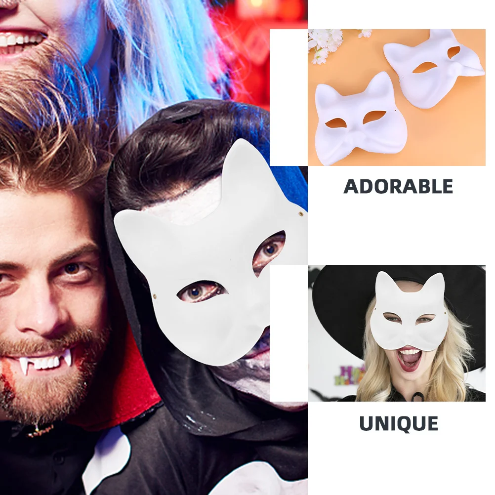 

5Pcs Half Fox Mask Blank DIY Pulp Masquerade Accessories for Stage Performance Fox Mask Animal Masks Masquerade Masks