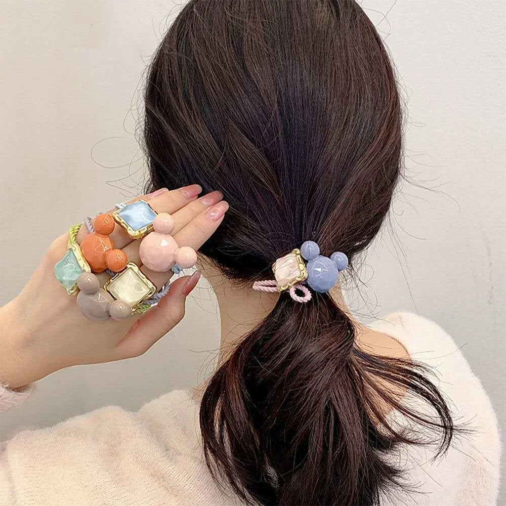 1PCS Head Girls Elastic Hair Ties Ropes Bands Ponytail Holder For Women Hair Band Cartoon Hair Accessories Baby Headwear