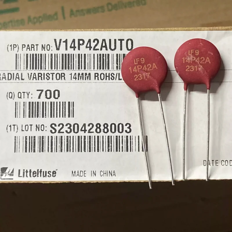 10-100pcs V14P42AUT0 silk screen 14P42A 42VAC 50VDC chip diameter 15 Lite red varistor