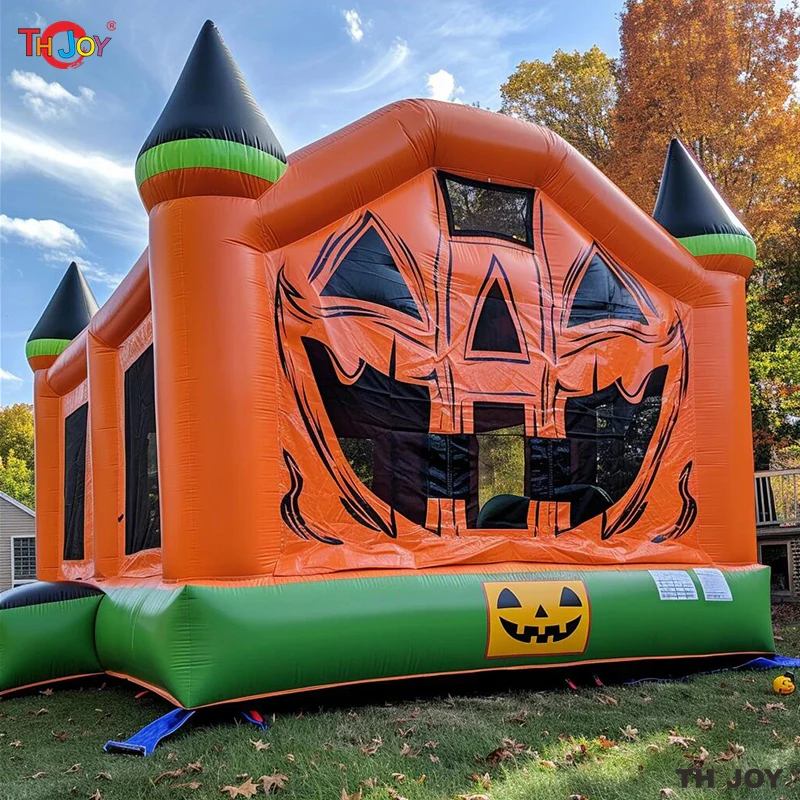 Inflatable Trampoline Bouncy Castle Jumping House With Blower Inflatable Bouncer Castle Kids Backyard Halloween Bounce House