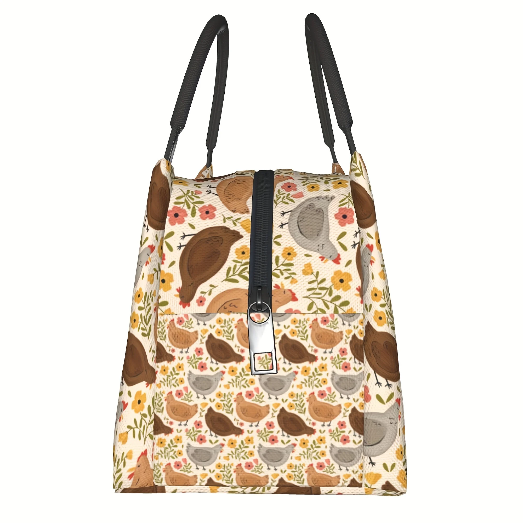 1pc Of Hen Pattern, Portable And Reusable Refrigerated Bag, Insulated Bag, Insulated Lunch Bag, Used For Camping, Picnicking