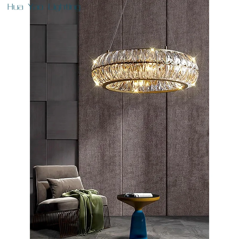 Luxury Texture Glass Round Pendant Lights LED Home Lighting Vintage Fixture Hanging Lamp for Ceiling Living Room Decor Lustres