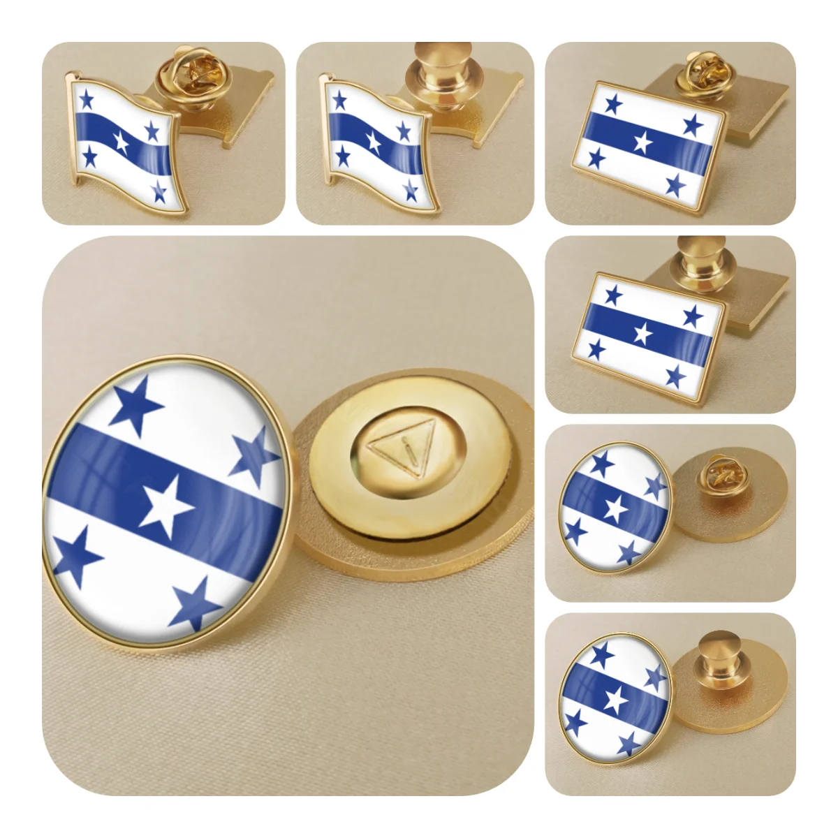 Gambier Islands of France Flag Brooch Badges Lapel Pins
