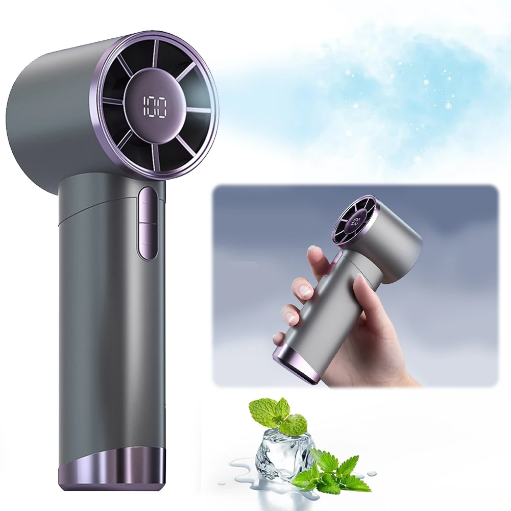 Portable Handheld Turbo Fan Small Pocket Fan High Speed Desktop Cooling Fan USB Rechargeable for Outdoor Activities Working