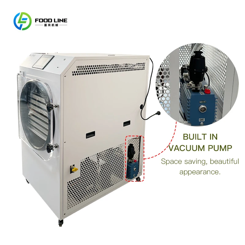 30 كجم/دفعة 2.5m2 كبير فراغ التسامي مجفف بالتجميد الغذاء الحلوى الفاكهة الخضار آلة تجميد 30 كجم للاستخدام المنزلي