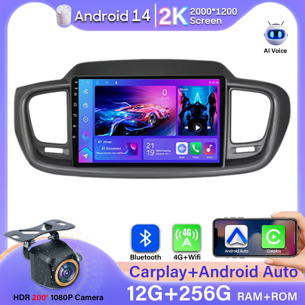 

Android Auto For Kia Sorento 3 2014 - 2017 Car Radio Bluetooth Car Video Player Stereo No 2din Autoradio Carplay GPS Navigation