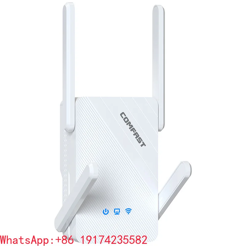 

Comfast CF-XR185 V2 3000Mbps High Gain Quad Antenna Dual Band Multi Mode Wireless Repeater