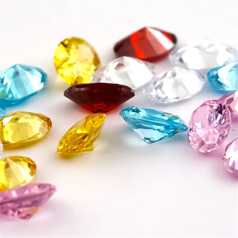 Größe 3x5mm~10x12mm 5A Ovaler Schliff Lose Zirkonia-Steine Weiß Goldgelb Rosa Granat Meeresblau Mix 5 Farben CZ Synthetische Edelsteine – Detail 4