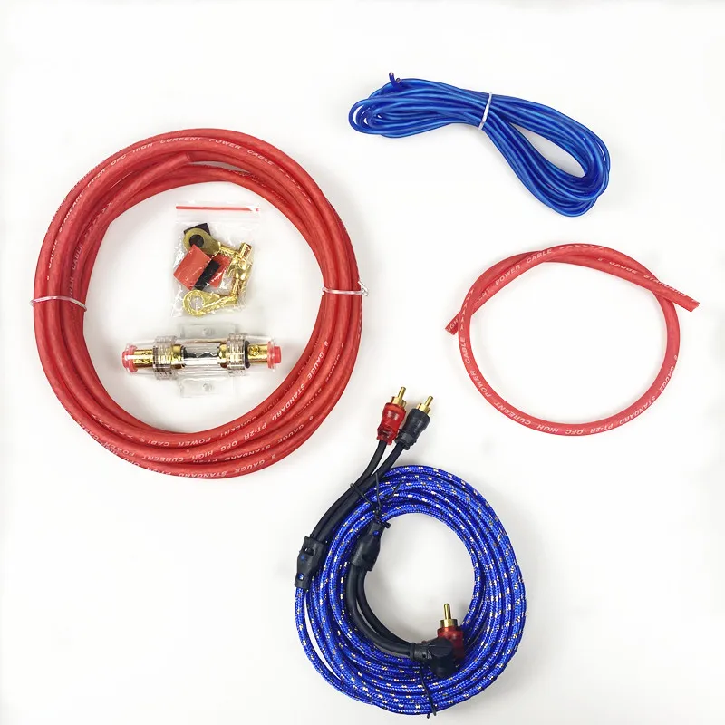 

Pure Copper Car Audio Speakers Wiring Kits Cable Amplifier Subwoofer Speaker Wires Kit 10GA Power Cable 60 AMP Fuse Holder Good