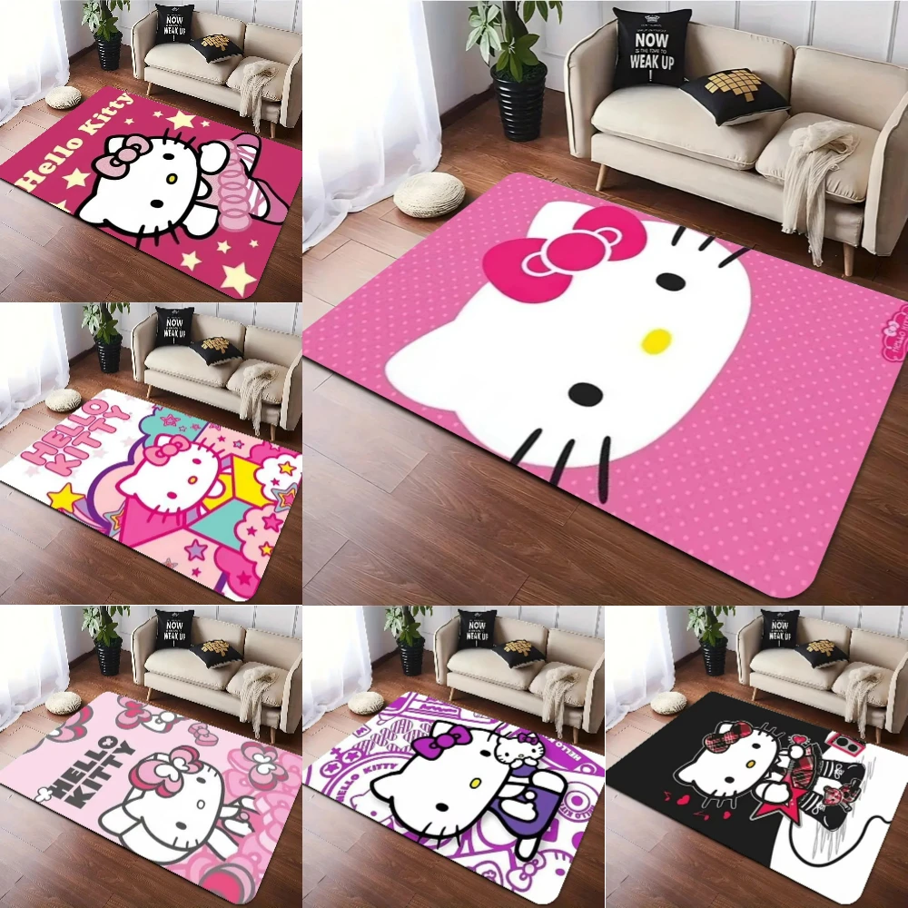 

MINISO Pink Ballet Hello Kitty Theme Carpet Girls Bedroom Soft Rug Living Room Sofa Rug Game Room Chair Mat Reading Mat Gifts