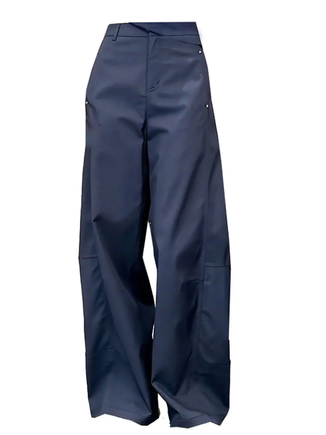 Pantaloni casual a gamba larga a vita alta Coltello piegato da donna Vestibilità ampia Pera ape plus Size Pantaloni da lavoro dimagranti Autunno 2025