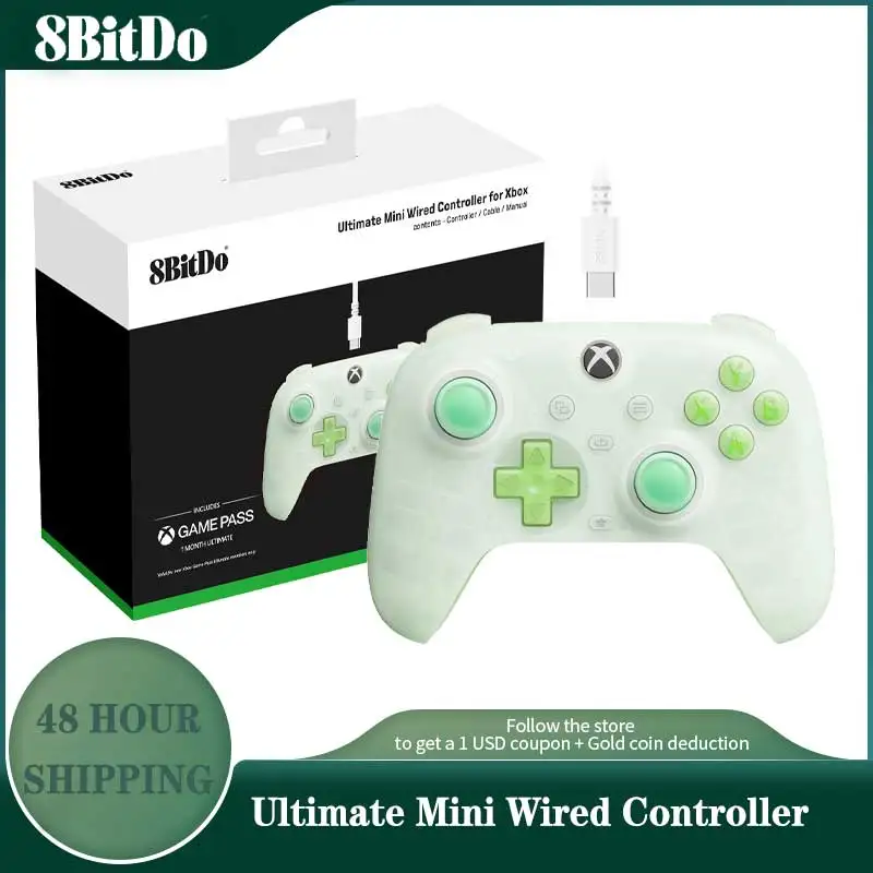 8BitDo Ultimate Mini Kabelgebundener Controller für Xbox mit Hall-Effekt-Joysticks und -Triggern für Xbox Series X/S, Xbox One, Windows 10/11