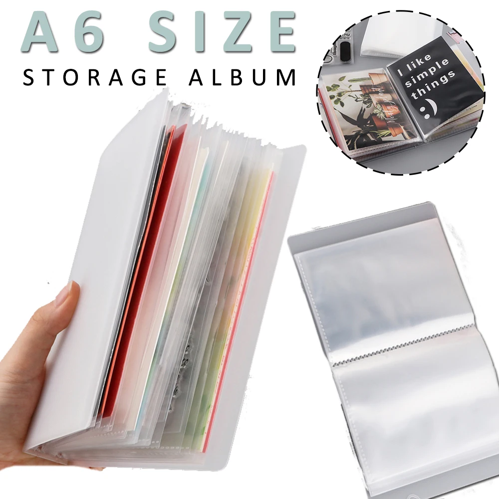 

A6 Clear Sticker Photo 40pcs Pages Storage Album For Postcards Stickers Photo Stamps Cutting Dies Collecting DIY Tool 2023