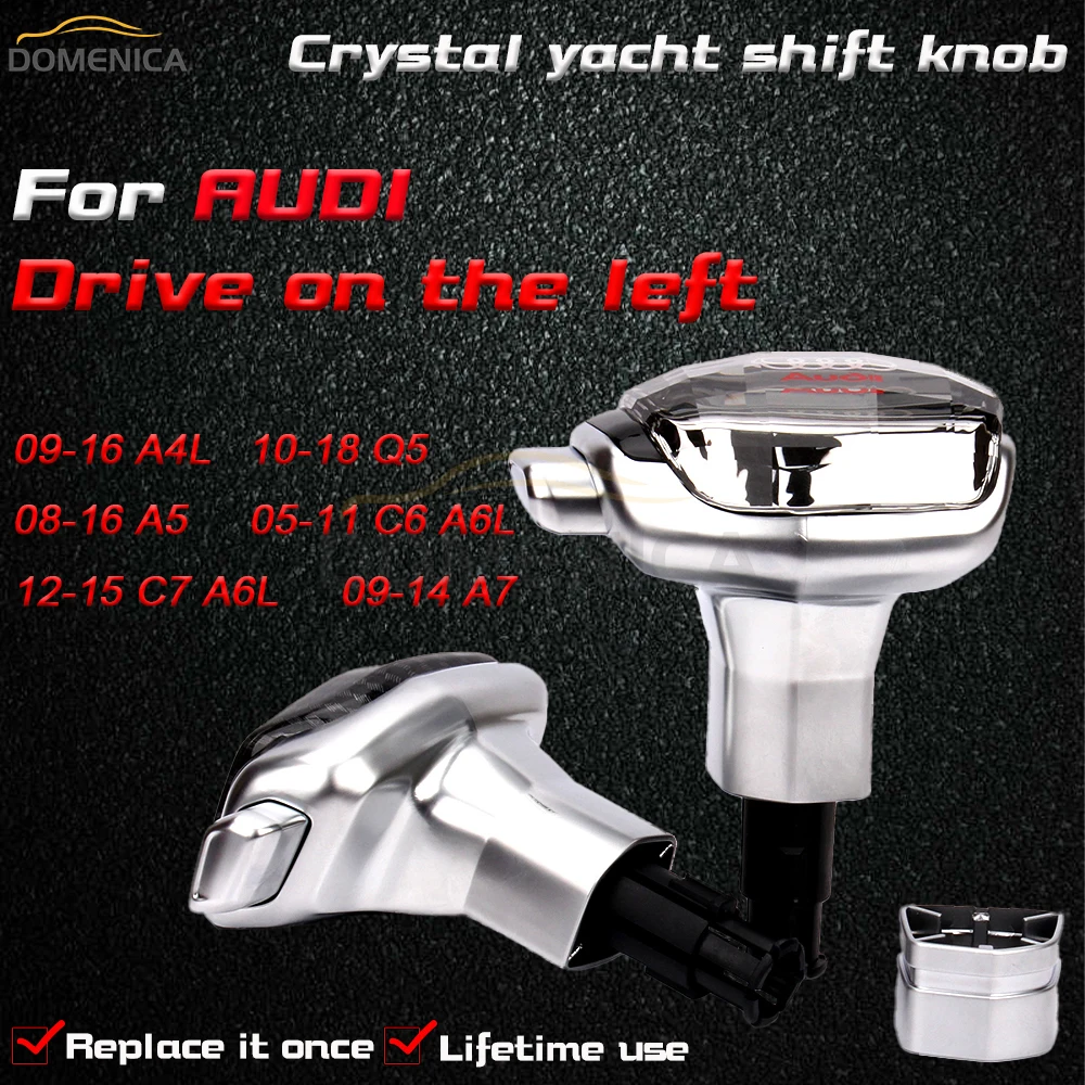 DOMENICA Crystal Gear Shift Knob for Audi A4L A6L Q5 A5 A7 Modified Yacht Lever Ball Car Interior Replacement Parts Accessories