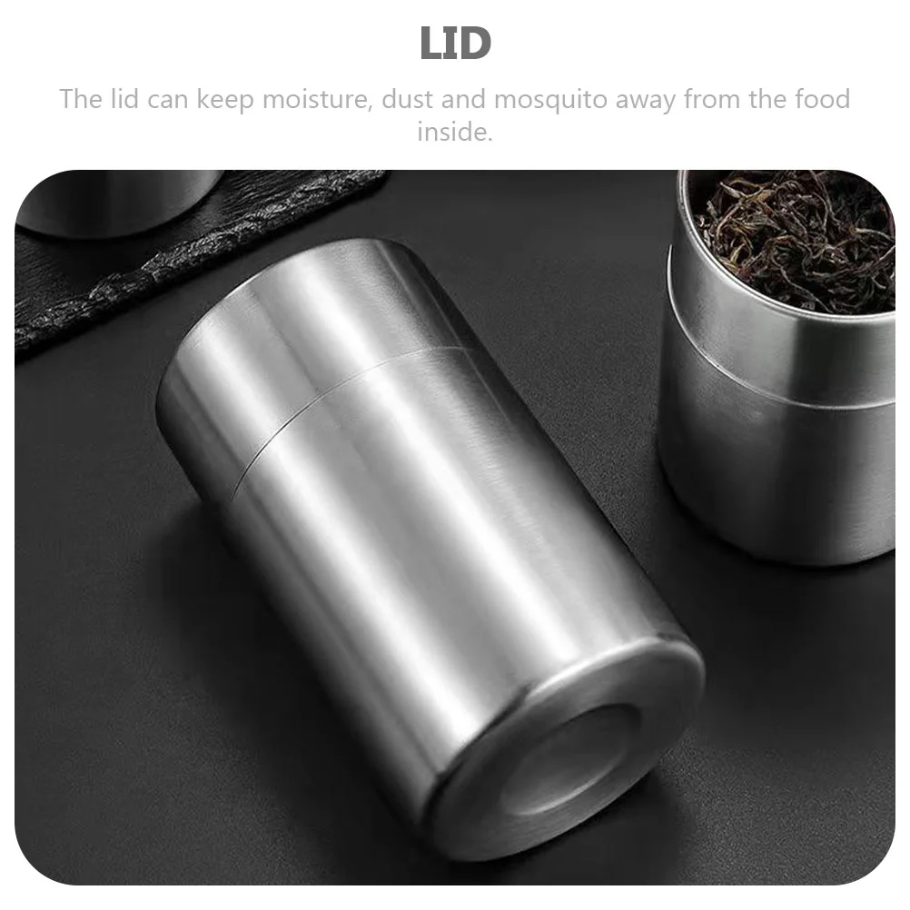 Double Lid Airtight Jar Tea Leaves Storage Can Sealed Cookie Bags Tank Stainless Steel Travel Kitchen Canisters