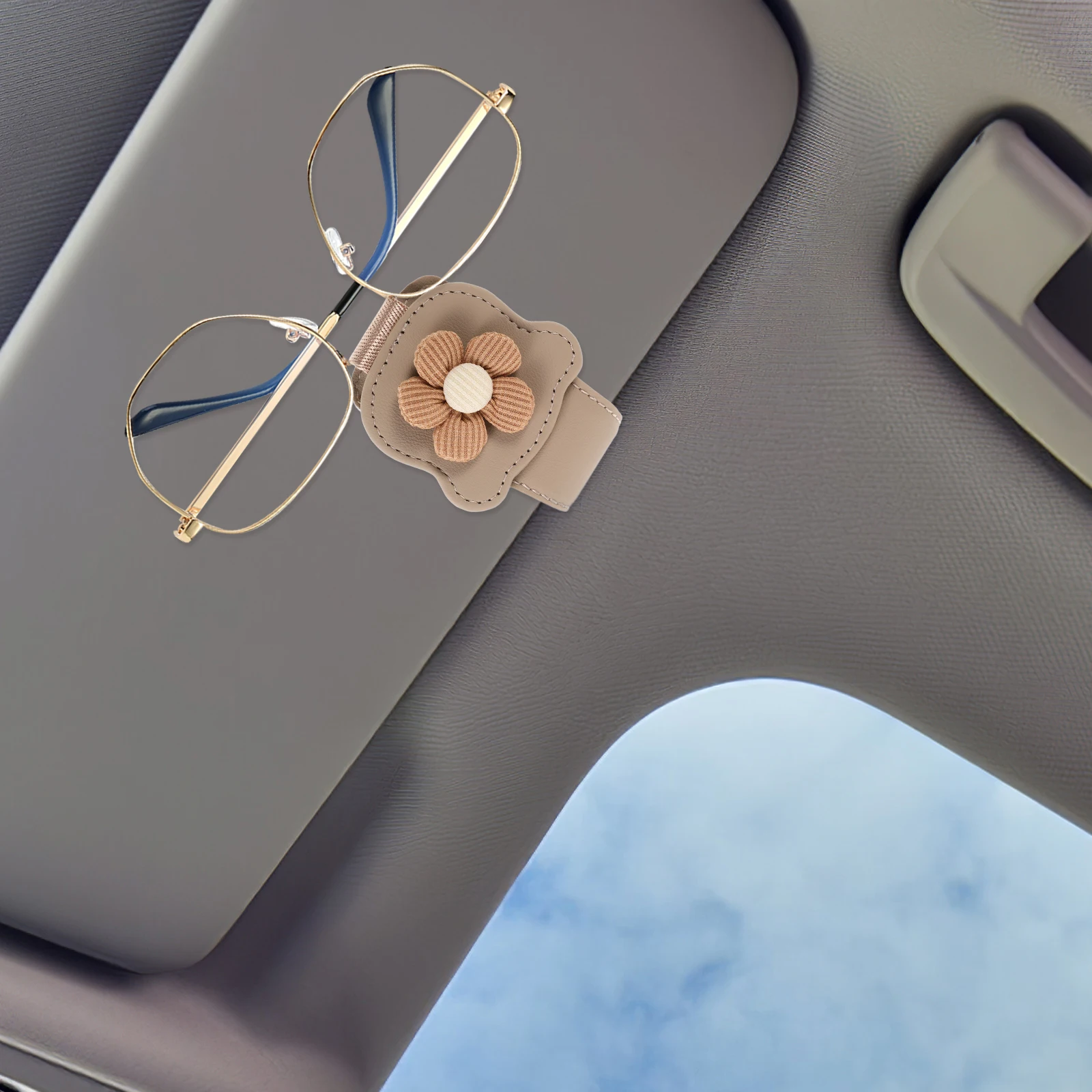 

Car Glasses Holder Storage Clip Multifunctional Organizer Sunglasses Visor Mount Woman Double Frame Durable Easy Clean Eyeglass