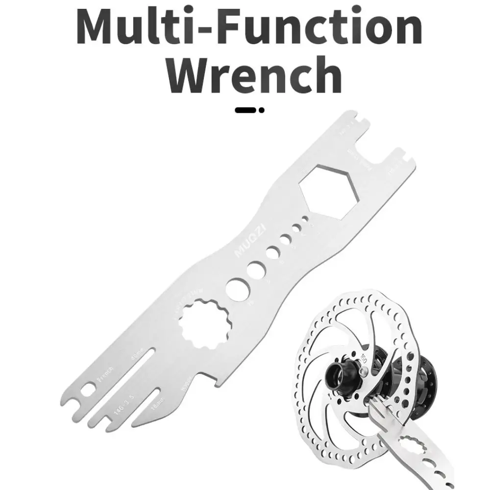 

9-in-1 Bike Repair Wrench Multi-Function Bottle Opener Brake Rotor Alignment Truing Tool Spoke Wrench Stable Bike Accessories