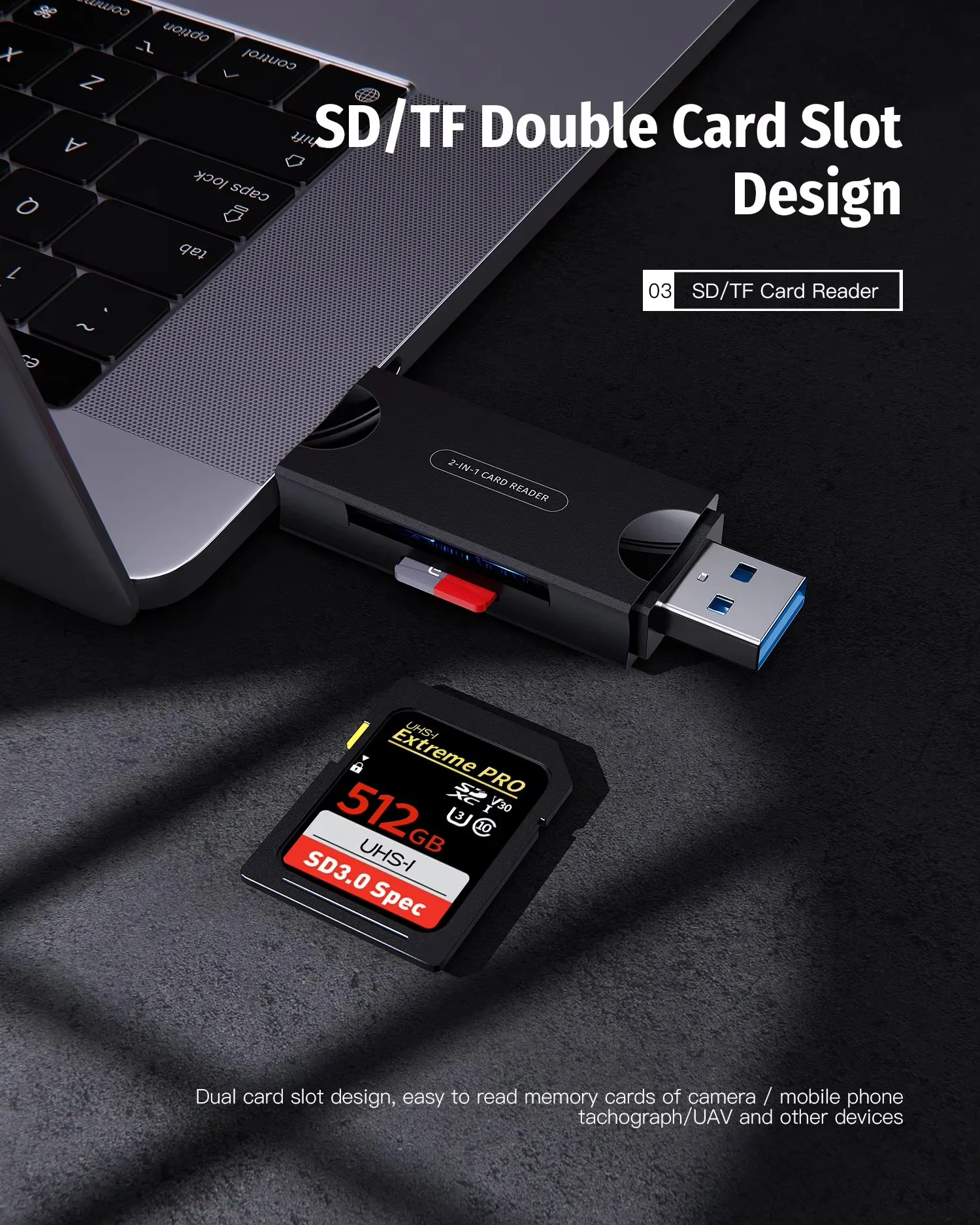 Forida USB3.0 Type-C และ Type-A ถึง TF SD เพิ่มกล่องเก็บ 5Gbps Super Speed Card Reader สําหรับ MacBook แล็ปท็อปพีซีโทรศัพท์