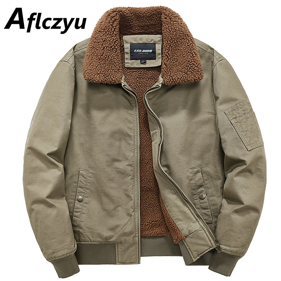 

Winter Thick Fleece Jacket Men Cargo Jackets Coats Fashion Casual Military Tactical Jacket Male Winter Thick Coat Solid Color